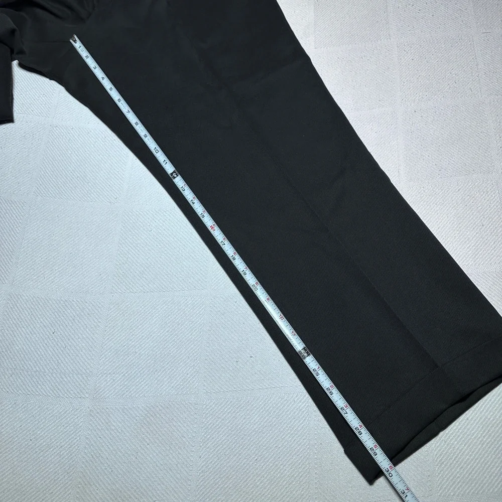 Coppley Dress Pants Men 42R Miami Flat Front Cuffed Microfiber Poly Tencel Black